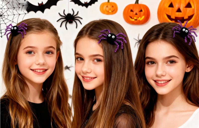 YTAONS Spider Hair Clips for Women Girls, Spider Barrettes Hairpins Halloween Hair Accessories (Purple) - Image 5